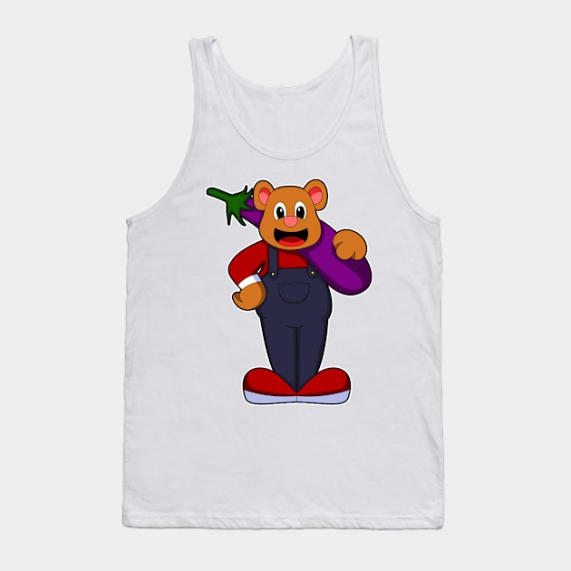 Bear at Farmer with Eggplant Tank Top by Markus Schnabel